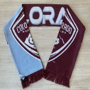 Adidas MLS Colorado Rapids Soccer Fan Scarf Burgundy Blue Fringe Acrylic OSFA